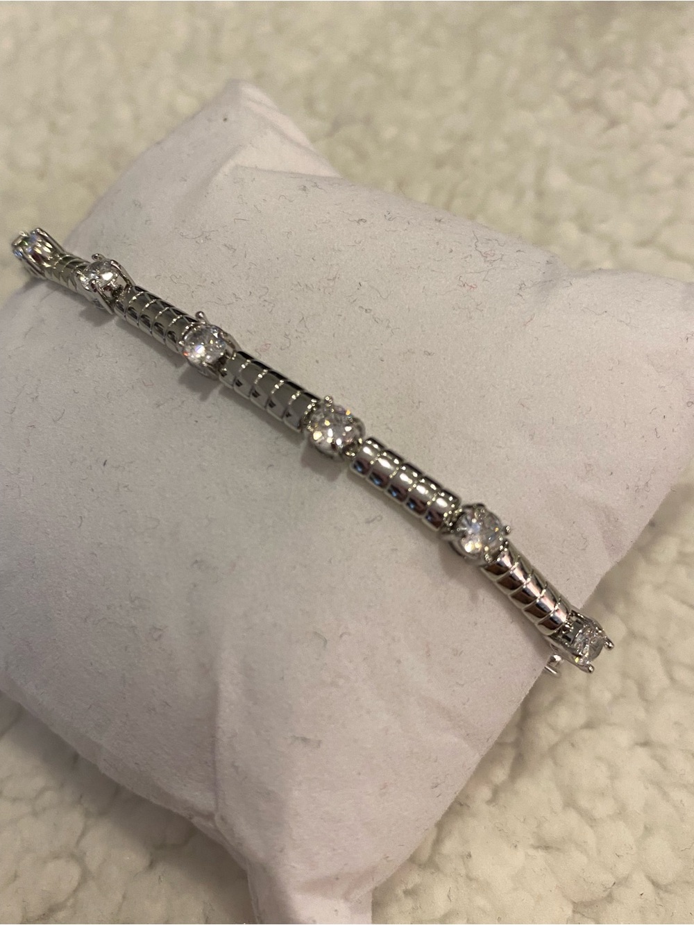 Silver Crystal Tennis Bracelet